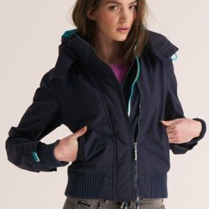 SUPERDRY Women’s Windbomber (Purple/Orange) in Medium